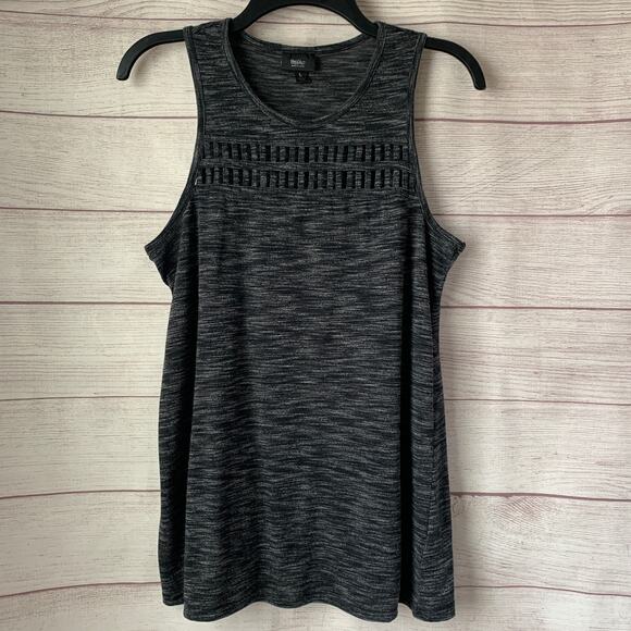 Mossimo Heathered Gray Tank Top with Cutout Detail Size Large - Picture 1 of 9